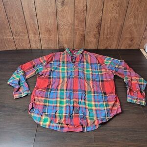 Vintage multicolored plaid Tommy Hilfiger 90's button up shirt